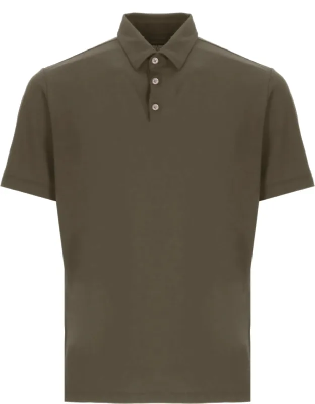 Three-button Cotton Polo Shirt