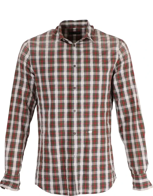 Checkered Shirt With Elbow Patch In Cotton