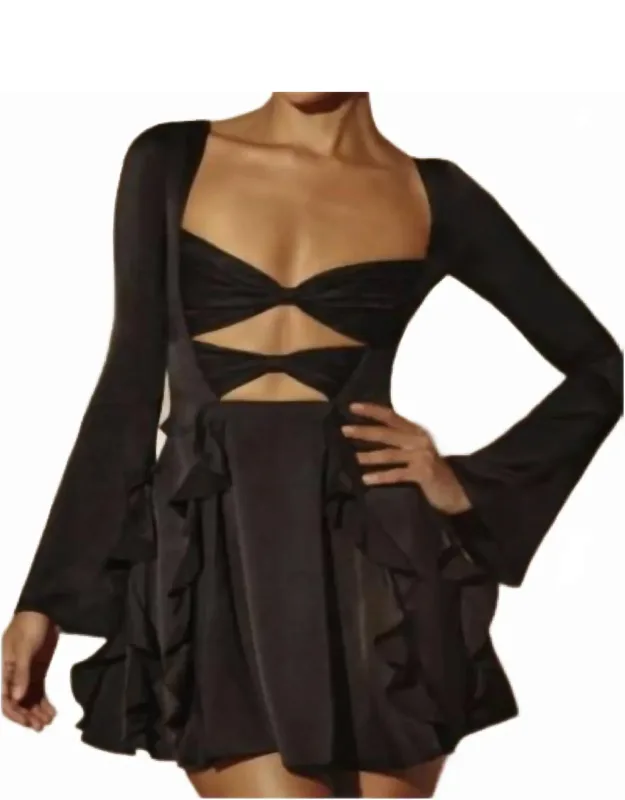 Adira Long Sleeve Bow Mini Dress