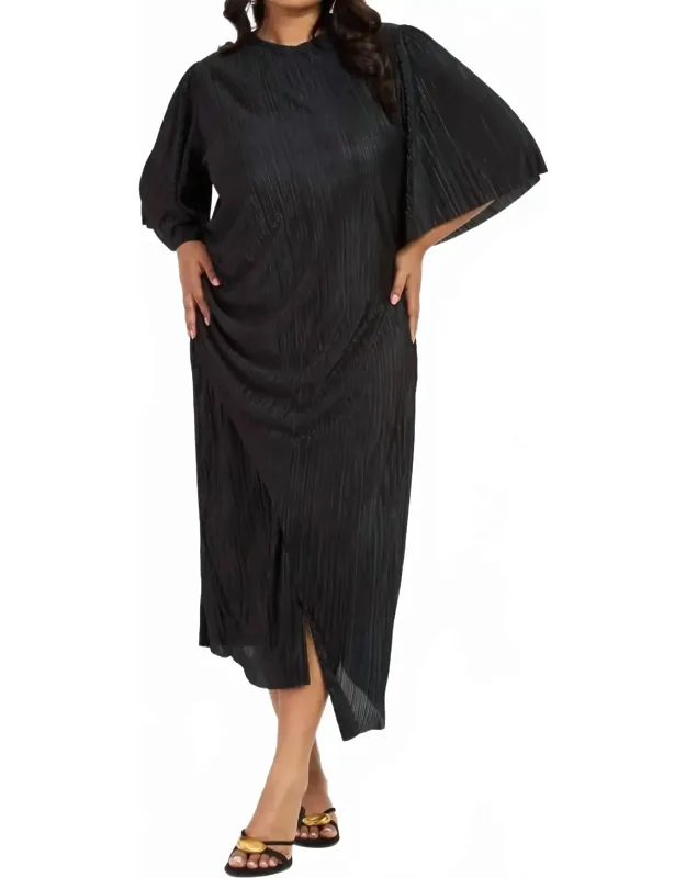 Ruched Side Flutter Sleeve Midi Dress