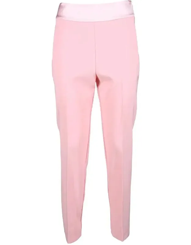 Cropped Tailored Trousers With Satin-like Waistband