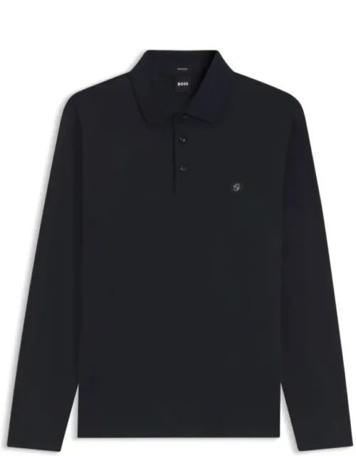 Long-sleeve Cotton Polo Shirt