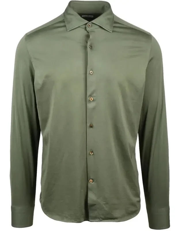 Cotton Shirt With Classic Collar And Button-down Front