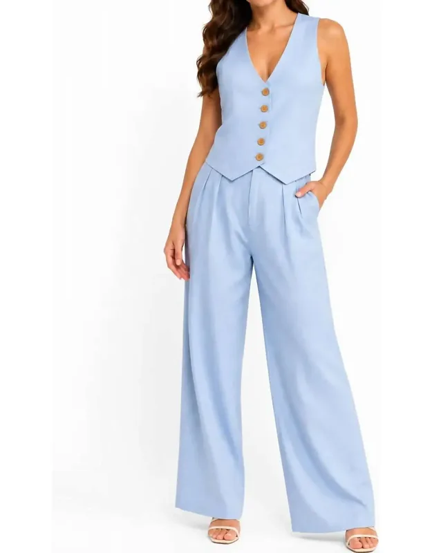 Linen Blend Wide-leg Pants