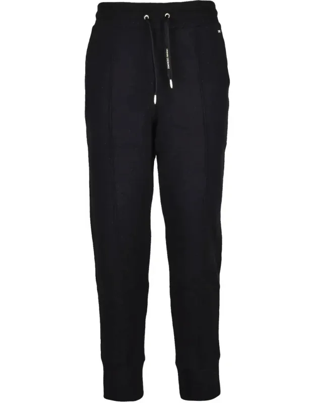 Cropped Trousers With Quilted Texture And Adjustable Fit