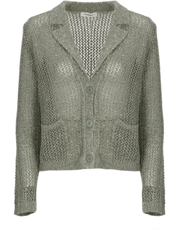 Cotton Sequined Single Breasted Blazer