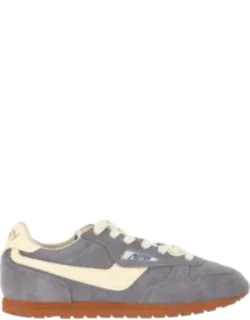 Low-top Suede Sneakers With Contrast Detailing