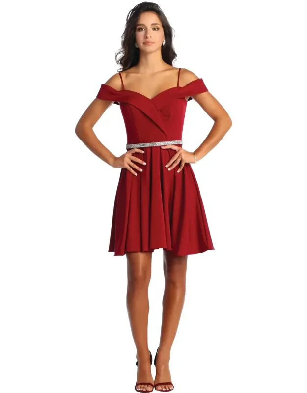 A-line Cold Shoulder Homecoming Dress