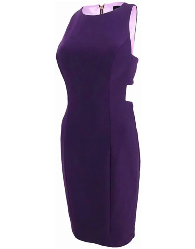 Cutout Contrast Lined Sheath Dress