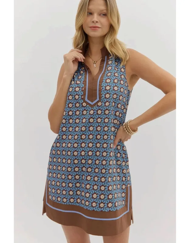 Floral Print Sleeveless Mini Dress