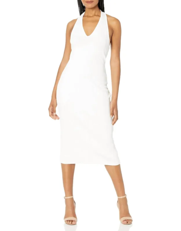 Ribbed Midi Halter Dress