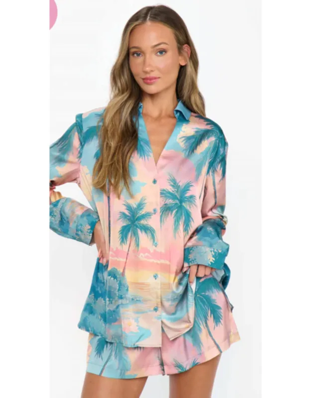 Sunset Cove Silky Early Riser Pajama Set