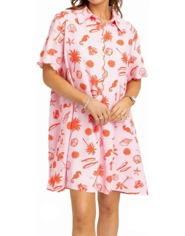 Beach Linen Shirt Mini Dress