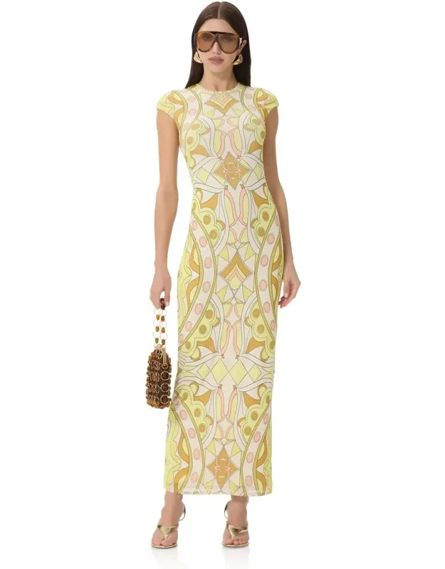 Geo Scarf Mesh Dress