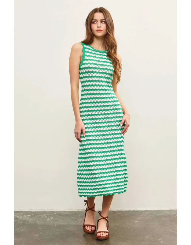 Textured Wave Tie Back Dress