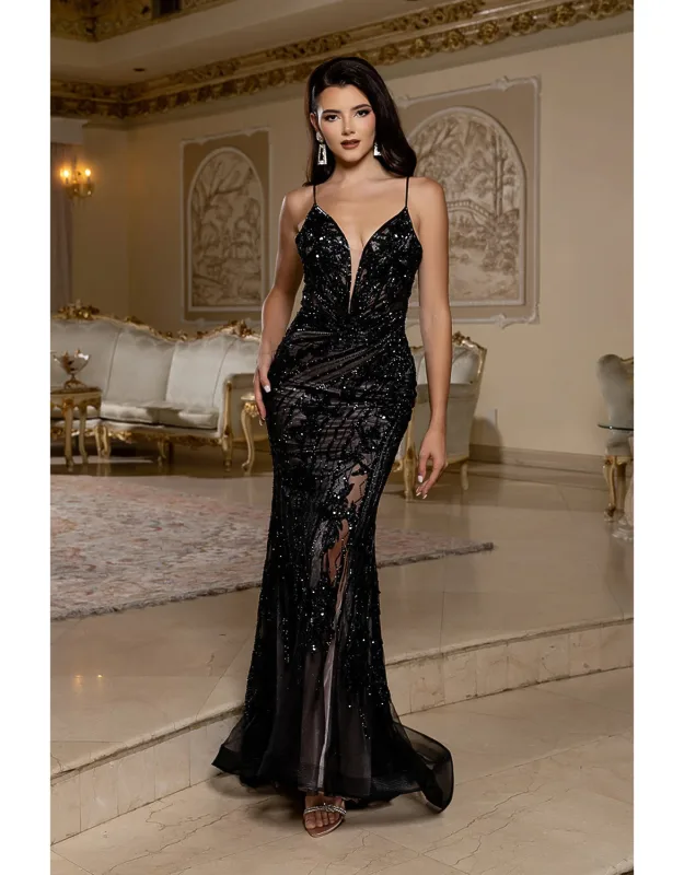 Sequin Lace-up Back Mermaid Formal Prom Dress