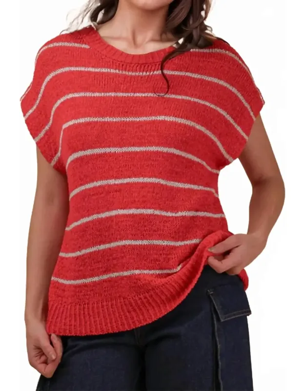 Striped Knit Sweater Vest