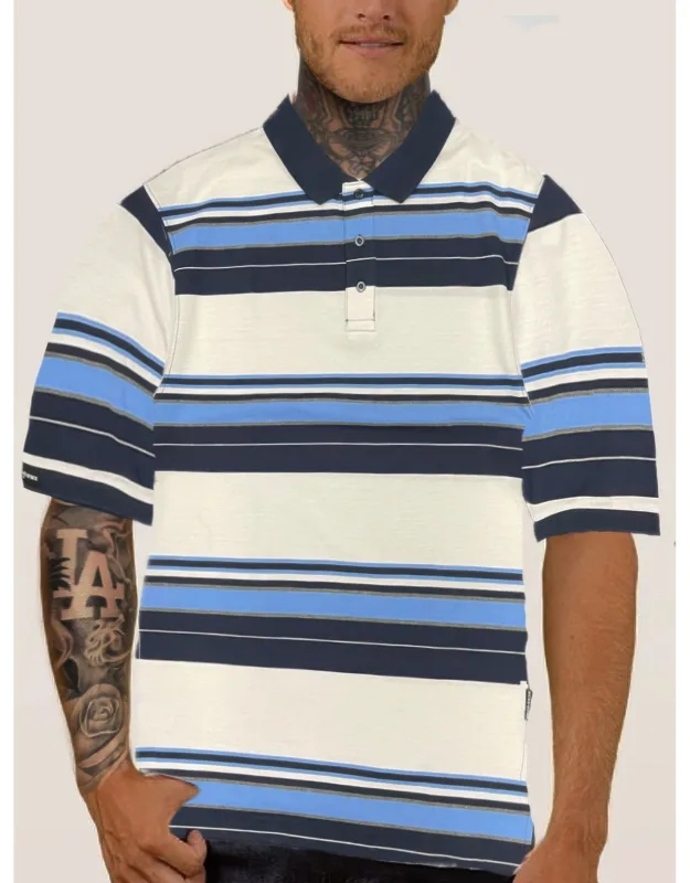 Old School Striped Pique Polo Shirt - Breathable Fabric, Comfortable Fit