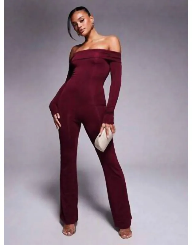 Off-shoulder Ruched Jumpsuit
