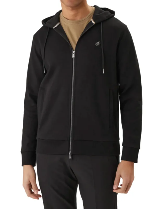 Zip-up Hoodie With Drawstring Hood And Subtle Logo