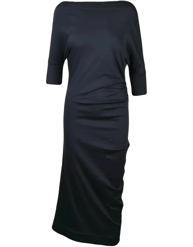 Asymmetric Ruched Jersey Dress