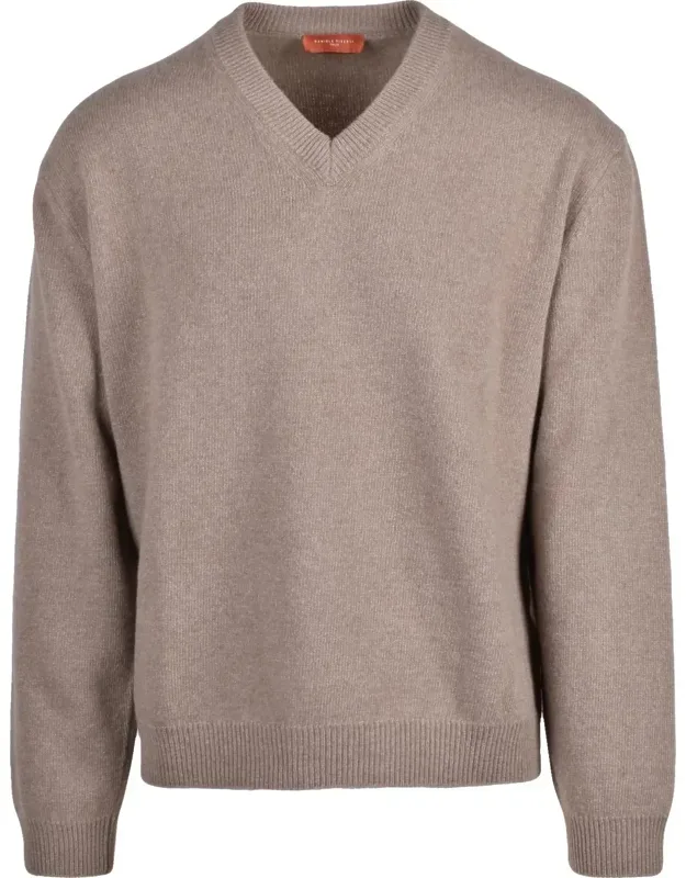 V-neck Pullover In Extrafine Merino Wool And Cashmere Blend