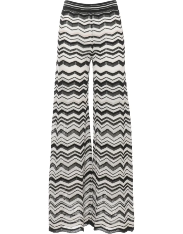 Lurex Geometric Straight-leg Pants