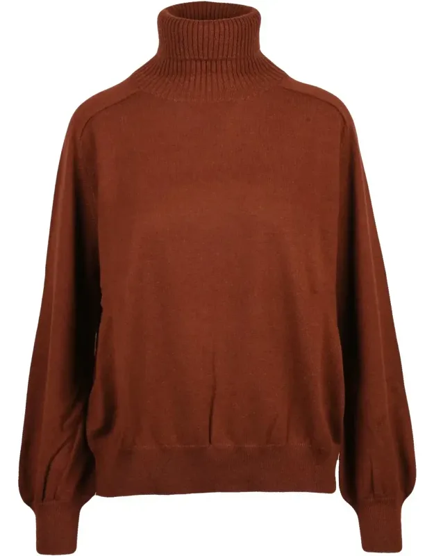 Cashmere Turtleneck Sweater With High Ribbed Collar