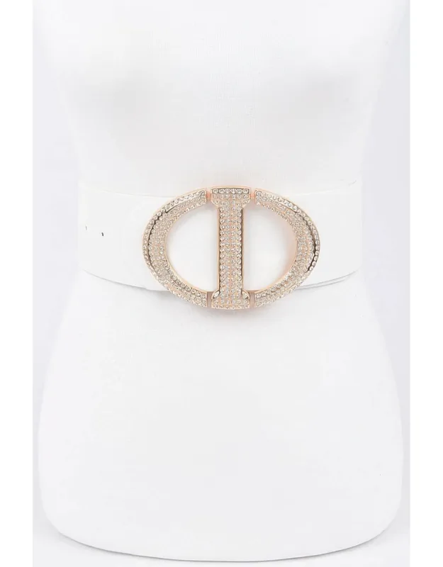 Rhinestone Buckle Waist Belt