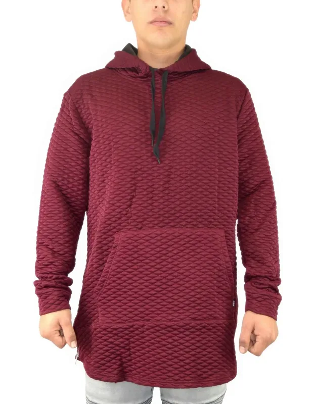 Quilted Pullover Hoodie - Lightweight Comfort, Regular Fit