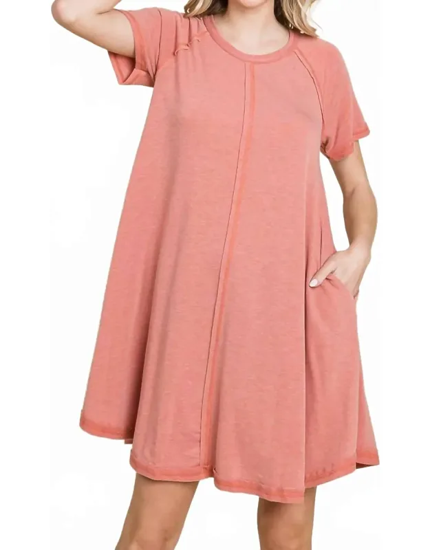 Solid T-shirt Swing Mini Dress