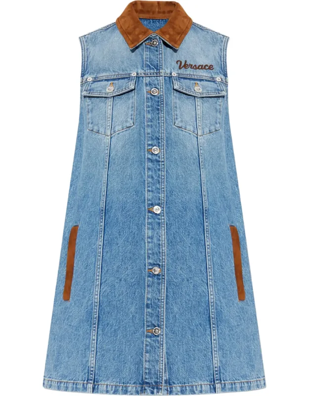 Light Denim Cotton Denim Sleeveless Dress
