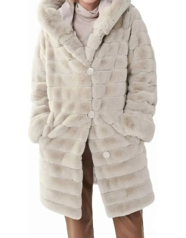 Faux Fur Hooded Coat
