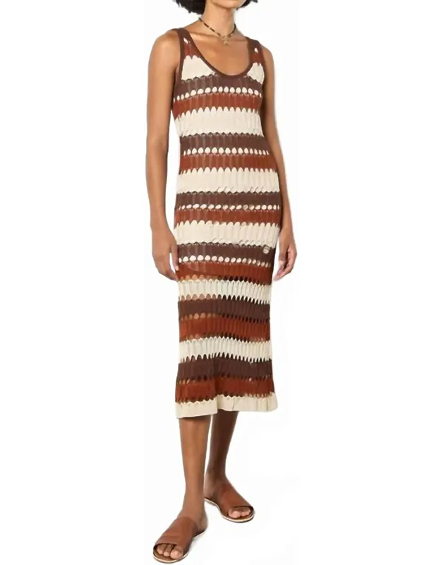Crochet Stripe Maxi Dress