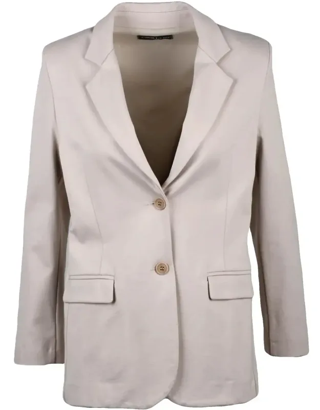 Tailored Fit Sweatshirt Blazer Jacket With Notched Lapel