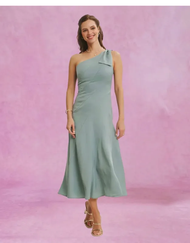 One Shoulder Midi Dress