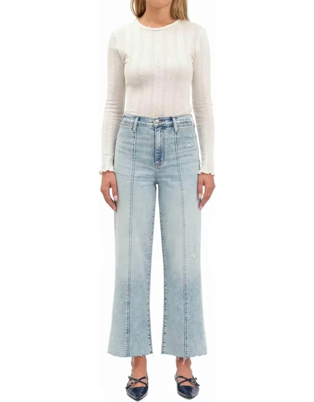 High Rise Wide Ankle Jeans