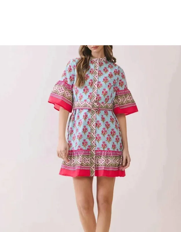 Multi Short Sleeve Mini Dress