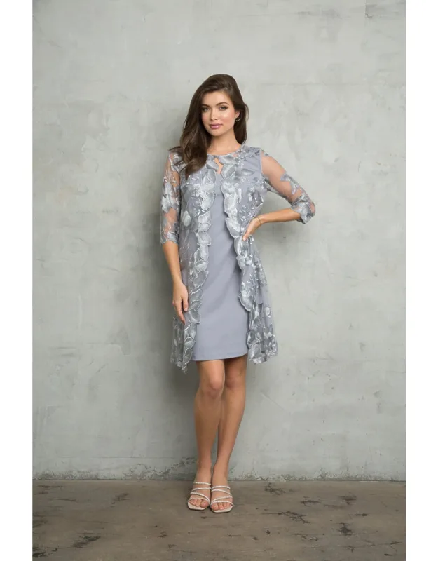 Mother Of Bride Attached Jacket Dress