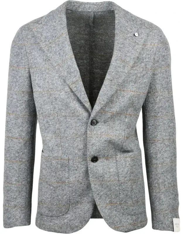 Rounded Cut Jacket With Button Closure And Textured Finish