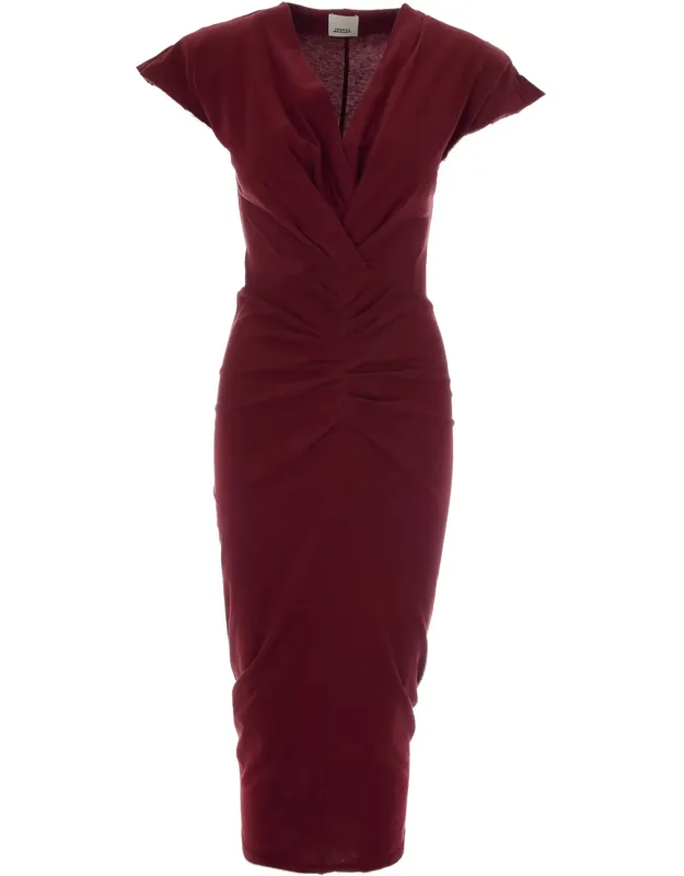 Fitted Pleated Dress With Draped Effect