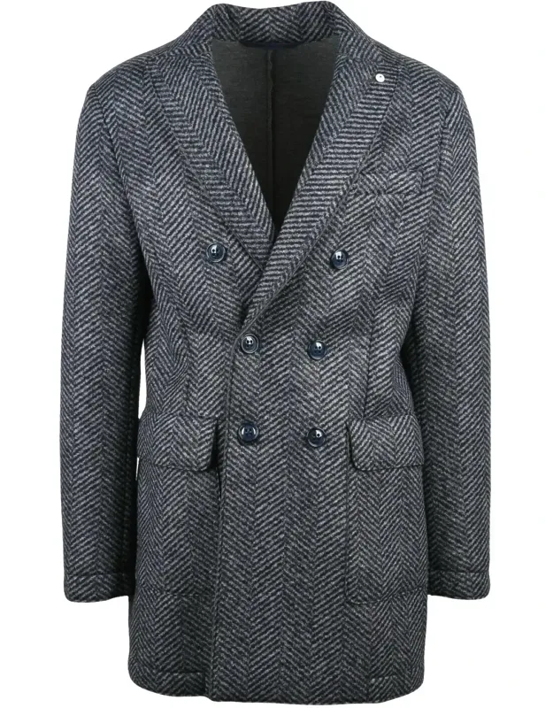 Viscose-blend Double-breasted Coat