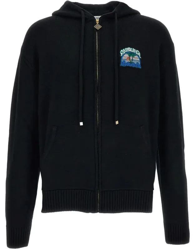 Zip-up Knit Hoodie