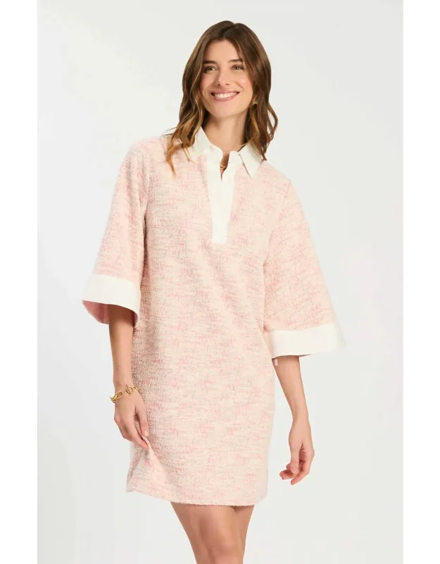 Sid Knit Dress With Elbow Sleeves And Classic Collar