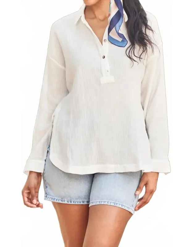 Double Gauze Pull-over Long Sleeve Shirt