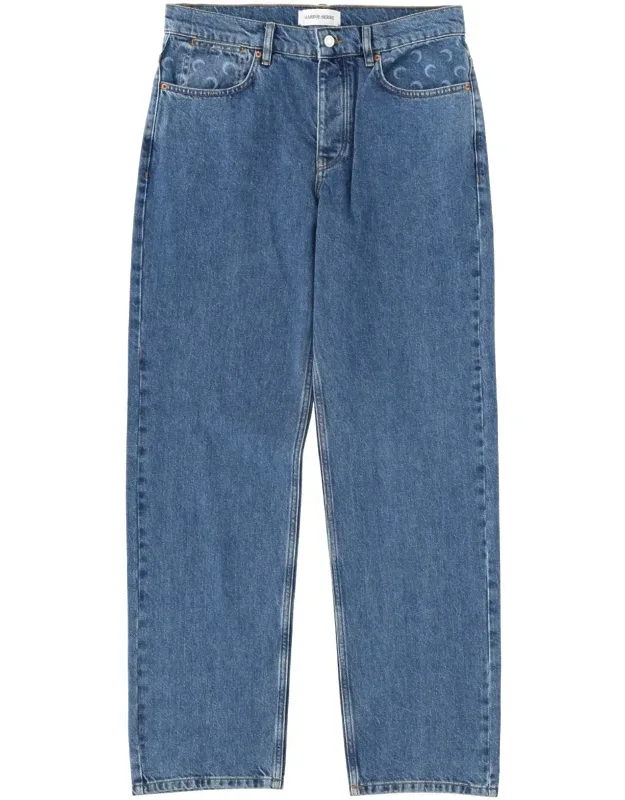 Moon Waxed Straight-leg Jeans
