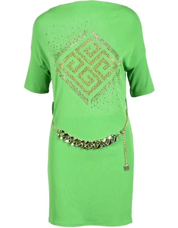 Geometric Viscose-blend Day Dress