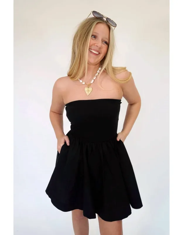 Ribbed Strapless Mixed-media Fit And Flare Mini Dress