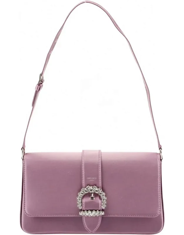 Cheri Crystal Embellished Satin Shoulder Bag