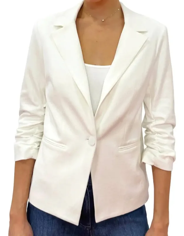 Ruched Sleeve Blazer